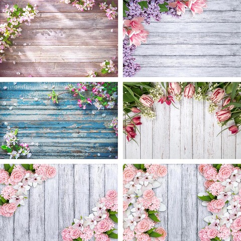 Mehofond Photography Backdrop Wood Floor Flower Green Plant Brick Background Food Birthday Baby Shower Decor For Photo Studio ► Photo 1/4