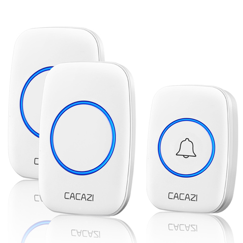 CACAZI Wireless Waterproof Doorbell 300m Range US EU UK Plug Home Intelligent Door Bell 60 chimes 0-110db Cordless Calling Bell ► Photo 1/6