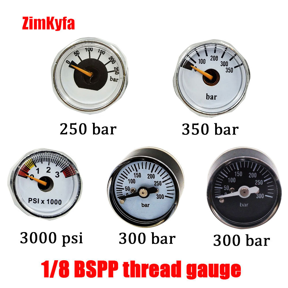 Druckmesser Manometer Paintball PCP Mini 1/8BSP 250/300/350/3500 Psi Bar Gauge 