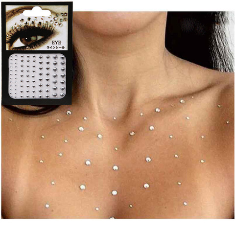 6 Colors Tattoo Sticker Glitter Diamond Makeup Eyeliner Eyeshadow Face Rhinestone Sticker Jewelry Eyes Makeup Crystal Stickers ► Photo 1/6