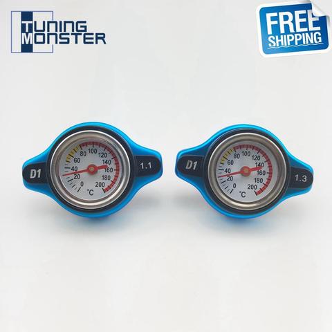 Free Shipping D1 Big Head Temperature Gauge With Utility Safe 0.9 And 1.1 And 1.3 Bar Thermo Radiator Cap Tank Cover ► Photo 1/6