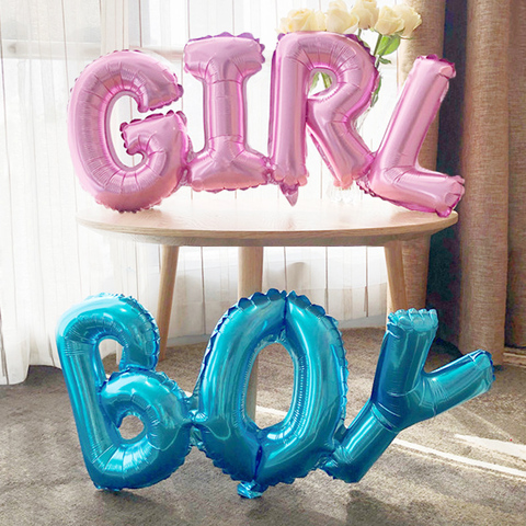 Link Baby Boy Girl letter Foil Balloons Baby Shower Birthday Wedding Party large size Connect Baby Alphabet Air globos Decor ► Photo 1/6