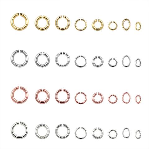 50PCS 24K Gold Color Real Silver Color Plated Brass Jump Rings Split Rings Diy Jewelry Findings Earrings Accessories Wholesale ► Photo 1/5