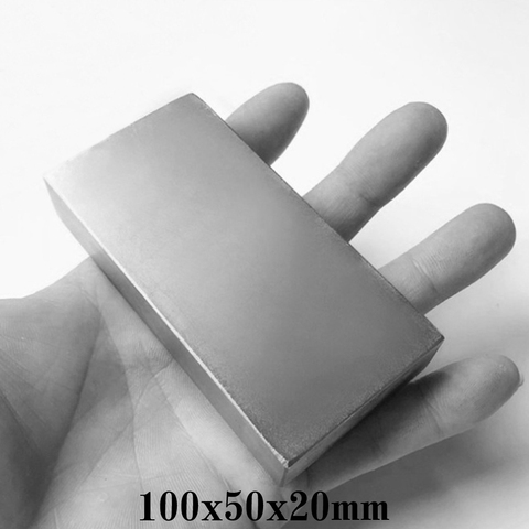 1PC 100x50x20 Big Cuboid Block Magnets 100x50x20mm Neodymium Magnet 100mm*50mm Permanent NdFeB Strong Magnets 100*50*20 ► Photo 1/6