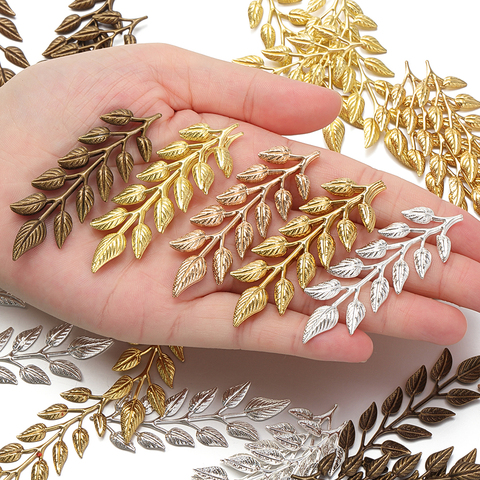 20pcs Gold Matal Leaf Charm 19x64mm Pendants for Hair Sticks Accessories for Jewelry Making Necklace Findings Handmade Craft DIY ► Photo 1/6
