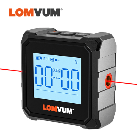 LOMVUM Professional Protractor Digital Inclinometer Angle Measure Box Laser Level Ruler USB Chargable Inclinometer Magnetic Base ► Photo 1/6