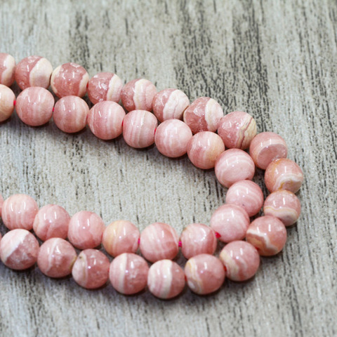 Top Quality Natural Rhodochrosite stone Round dialogite Beads Rose Pink Gem For Jewelry Making DIY 3/4/5/6mm Bracelet Necklace ► Photo 1/5