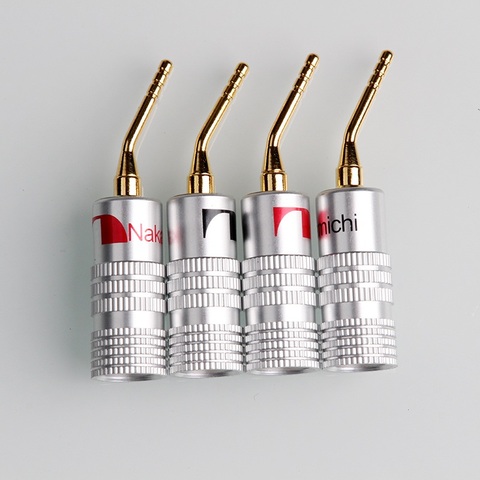 4pcs Nakamichi Gold-Plated Banana Plugs 4mm Banana Plug For Video Speaker Adapter Audio Wire Cable Connectors ► Photo 1/6