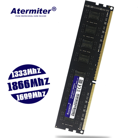 Atermiter DDR3 2GB 4GB 8GB PC3 1333 1600 1333MHZ 1600MHZ 10600 12800 2G 4G 8G RAM PC Memory RAM Memoria Module Computer Desktop ► Photo 1/6