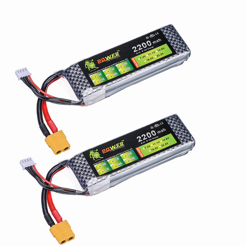 2PCS/lot Lion Power Lipo Battery 11.1V 2200 mAh 25C MAX 50C 3S Lipo for Helicopter Quadcopter RC Car Airplane T-REX 450 Part ► Photo 1/6