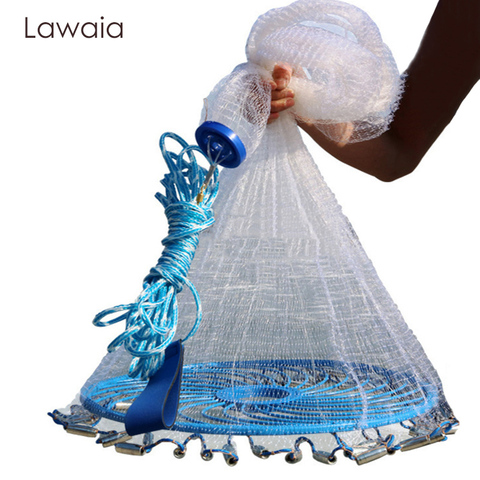 Lawaia deep hole cast net Hot Sale diameter 240CM 600CM American Style old  salt cast nets Small Mesh Fishing Net with Rings - Price history & Review
