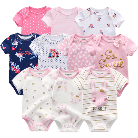 2022 Baby Girls bodysuits short Sleeve cotton Bunny overalls infantis clothes Newborn boys baby Roupas de bebe outfit clothing ► Photo 1/6