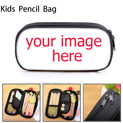 Customize Your Logo / Name  / Image Cosmetic Cases Cartoon Pattern Pencil Bag  Teenager Boys Girls Stationary Bag Pencil Holder ► Photo 1/6