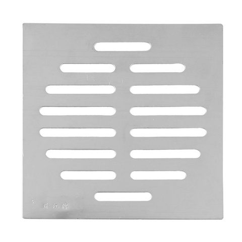 Home Bathroom Supplies Silver Tone Square Stainless Steel Floor Drain Cover ► Photo 1/3