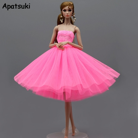 Sweet Pink Fashion Ballet Dress For Barbie Doll Outfits Party Dress Gown Vestidoes Clothes For Barbie Dolls 1/6 Doll Accessories ► Photo 1/5