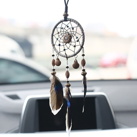 Mini Home Decoration Retro Feather Dream net Catcher Feathers Wall Hanging Dream Net Weaving Decor Gifts for Car Room Decor ► Photo 1/6