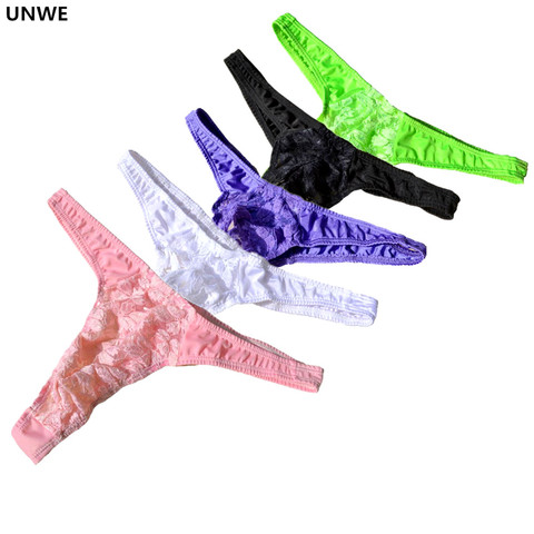 2022 Mens Sexy Lace Thong Underwear Transparent Men's Sexy Underwear Panties Sissy Sexy Perspective G-string Tanga Gay Sex ► Photo 1/6