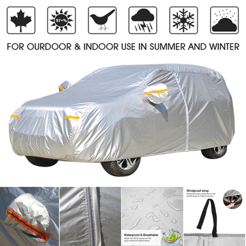 Water Proof Car Cover Dust Rain Stome UV Snow Sun Protection Covers Coat Hatchback Sedan SUV Outdoor Indoor Reflector Zipper D45 ► Photo 1/6