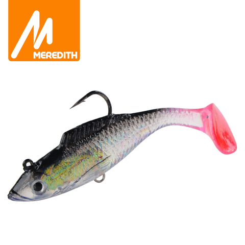 Meredith 70mm 5pcs 8.5g Small DD Fish Lead Fishing Lures T Tail Soft Fishing Lures Single Hook Artificial Wobblers Bait Fishing ► Photo 1/6