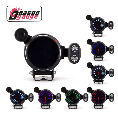 「DRAGON」 80mm Tachometer 0~11000RPM Racing Car Gauge With Warning Lamp and Peak Warning Rpm Meter for 1~8 Cyning 7 Colors Change ► Photo 1/6