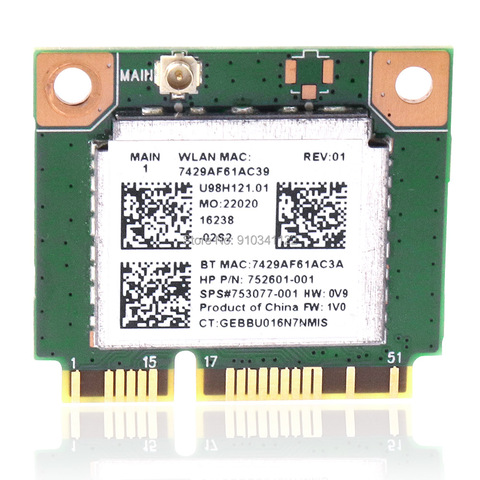 Realtek RT8723BE 802.11bgn 1x1 Wi-Fi + BT4.0 Combo Adapter 150mbps 752601-001 753077-001 for HP 250 G3 WIFI WLAN CARD ► Photo 1/6
