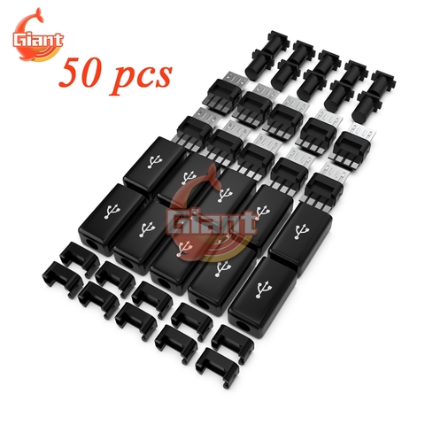 50 pcs/lot Mini Micro USB Male Connector Micro USB Type B Male Plug Adapter for Date Cable Double Micro Head DIY Charging Socket ► Photo 1/6