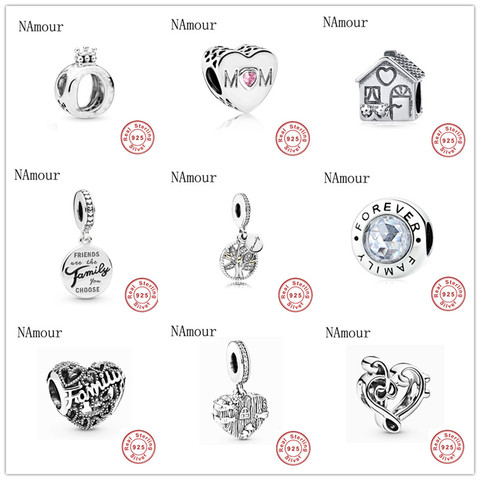 2022 new 925 sterling silver mom house family tree forever diy bead fit Original Pandora charms  Bracelet jewelry for women F276 ► Photo 1/6