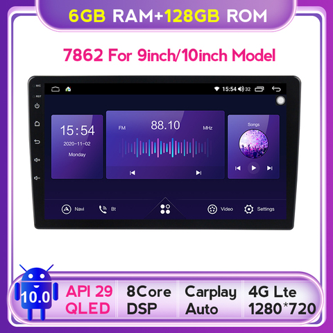 QLED 6G +128G 5G WIFI Carplay Android 10 Car radio Multimedia Player GPS Player for Toyota VW Hyundai Kia Renault Suzuki Nissan ► Photo 1/6