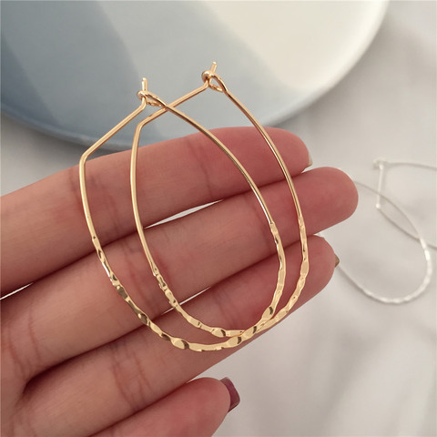 New Design Vintage Women Simple Hoop Earrings Gold and Silver Color Hammered Hoop Earrings for Women Wedding Accessories ► Photo 1/6