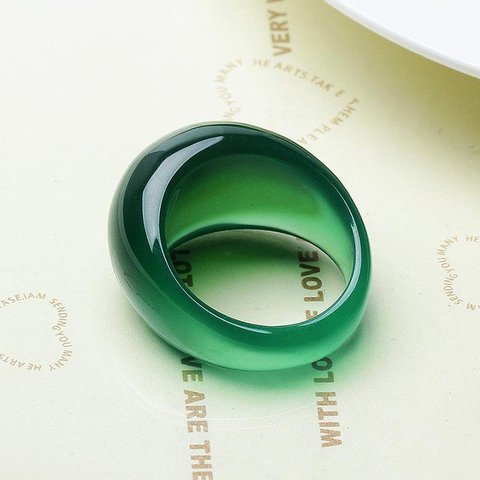 Real green jade ring crystal chalcedony ring tail agate rings men women jewelry lucky stone jade finger ring brand gemstone ruby ► Photo 1/5