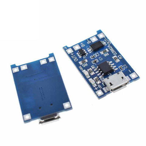 10Pcs Micro USB 5V 1A 18650 TP4056 Lithium Battery Charger Module Charging Board With Protection Dual Functions 1A Li-ion ► Photo 1/4