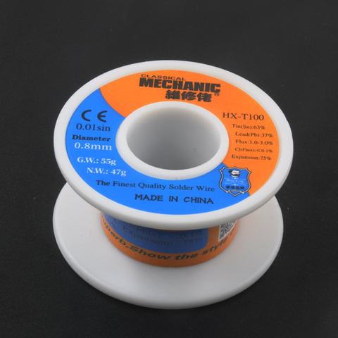 Mechanice Solder Wire 55G Sn63% Pb37% 0.3/0.4/0.5/0.6/0.8/1.0/1.2mm Low Melting Point Welding Tin Wire BGA Soldering Tools ► Photo 1/6