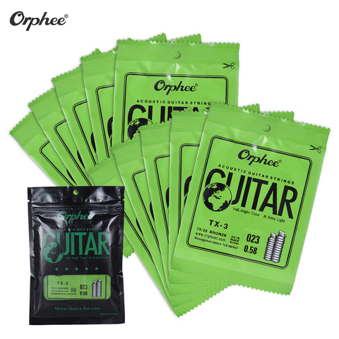 Orphee TX-1 Single String Replacement for Acoustic Folk Guitar 1st E-String (.010) 10-Pack High-carbon Steel Core 75/25 Phosphor ► Photo 1/6