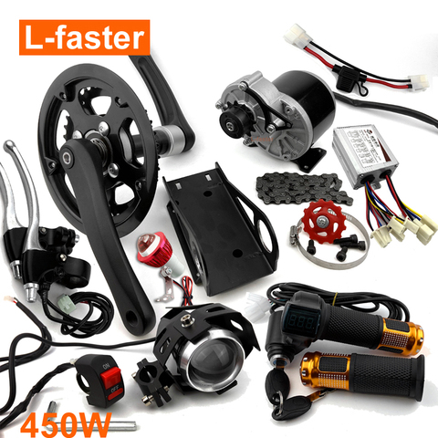 (UPGRADE) 48V 450W ELECTRIC MOUNTAIN BIKE CONVERSION KIT ELECTRIC BICYCLE MIDDLE DRIVE MOTOR KIT THROTTLE WITH BATTERY INDICATOR ► Photo 1/6