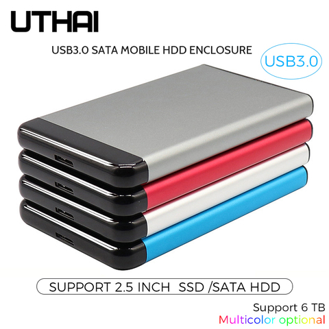 UTHAI T44 USB3.0 HDD Enclosure For 2.5 Inch SSD SATA Hard Drive Box Multi Color Moblie HDD Case Support 6 TB 2022 New ► Photo 1/6