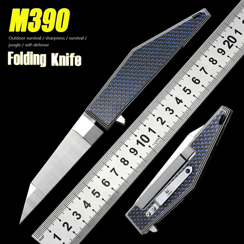 LUOKESI M390 Steel Folding Knife High Hardness Carbon Fiber Handle Sharp Outdoor Tactical Hunting Fruit Knife Self-Defense EDC ► Photo 1/6