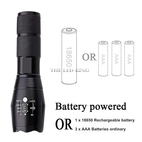 XM-L2 10000LM Aluminum Waterproof Zoomable CREE LED Flashlight Torch tactical light for 18650 Rechargeable Battery or 26650 ► Photo 1/6