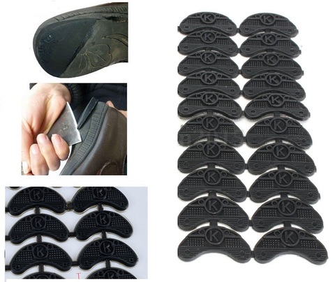 10 Pairs Black Rubber Sole Replacement Heel Savers Toe Plates Tap DIY Glue On Shoes Pad ► Photo 1/6