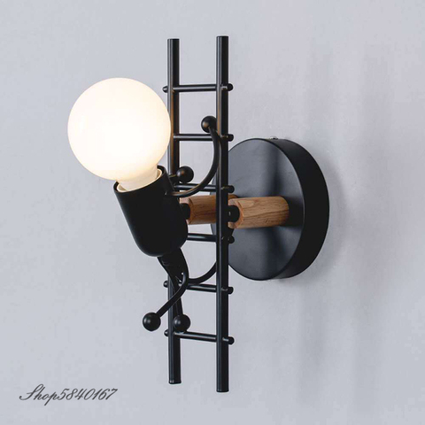 Vintage Wall Lamp Climbing Man Sconce Wall Lights Lighting Loft Stair Wall Light Fixtures Retro Decorative Lamps Beside Wall E27 ► Photo 1/6