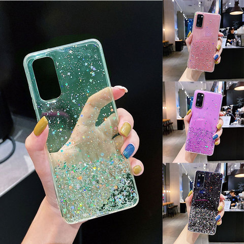 Glitter Silicone Claer Case for Xiaomi Mi Note 10 Pro Lite 9 SE 9T Redmi Note 9 Pro Max 9S 8 8T 7 9A 9C X10 K30 K20 Case Cover ► Photo 1/6