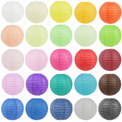 5pcs Round Paper Lantern 4/6/8/10/12inch Multicolor Chinese Lanterns Paper Balls Decor Wedding Birthday Party Hanging Decoration ► Photo 1/6