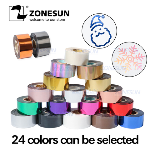 ZONESUN 5cm Gold Silver Red Rose Hot Stamping Foil Paper Transparent Color width/Roll Customized Size DTY Brass Mold Foil 120m ► Photo 1/6