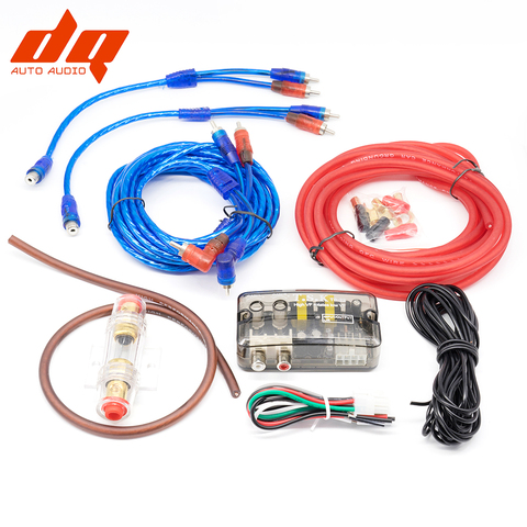 10GA Car Subwoofers Amplifier Power Cable Audio Speaker RCA Wire Wiring Kit Amplifier Installation Kit 60A FUSE High To Low Set ► Photo 1/4