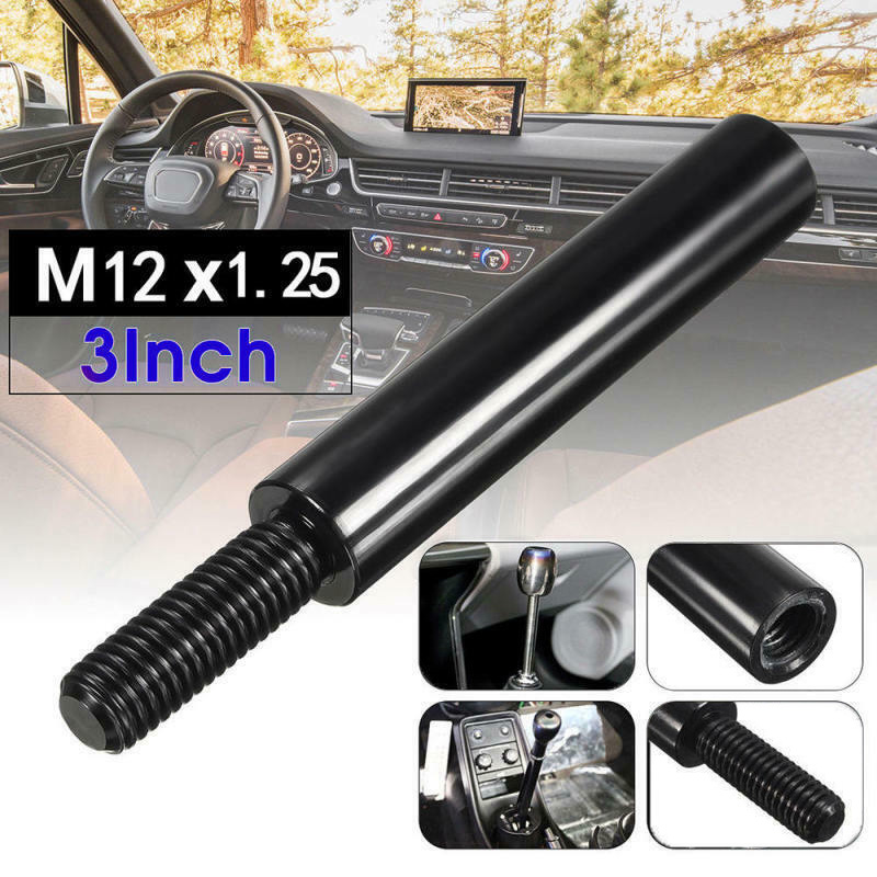 3 M12X1.25 Black Shift Knob Extension For Manual Gear Shifter Lever Extender # ► Photo 1/6