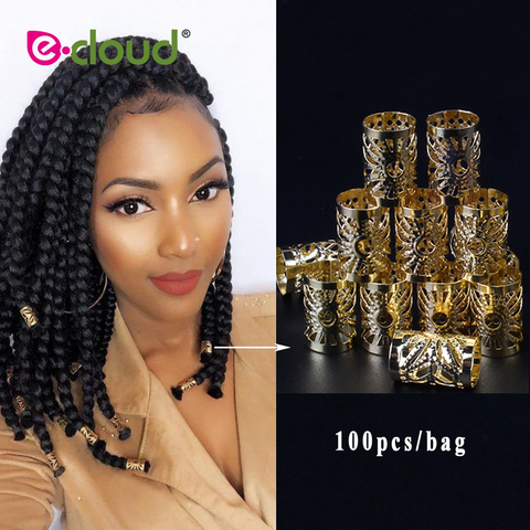 100Pcs/lot Gold/Silver Hair Dreadlock Beads Micro Rings Link Tube  Adjustable Hair Braids Bead Cuff Clip 10mm Hole Styling Tools - Price  history & Review | AliExpress Seller - e-Cloud Hair Accessories Store |