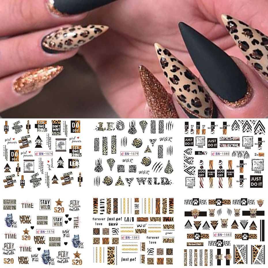 Black Spring Flower Nail Stickers Decal Leopard Print Water Transfer Slider  For Nails Nail Art Decoration Manicure LEBN1561-1584 - Price history &  Review | AliExpress Seller - Full Beauty South Korea Store | Alitools.io