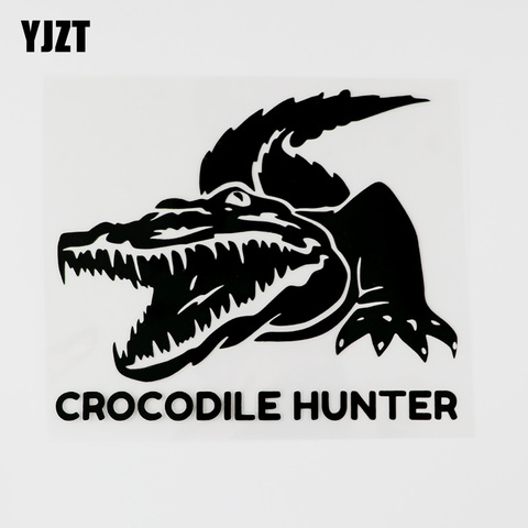 YJZT 15.2CMX12.4CM Creative Crocodile Hunter Vinyl Animal Decal Car Sticker 8C-0107 ► Photo 1/6