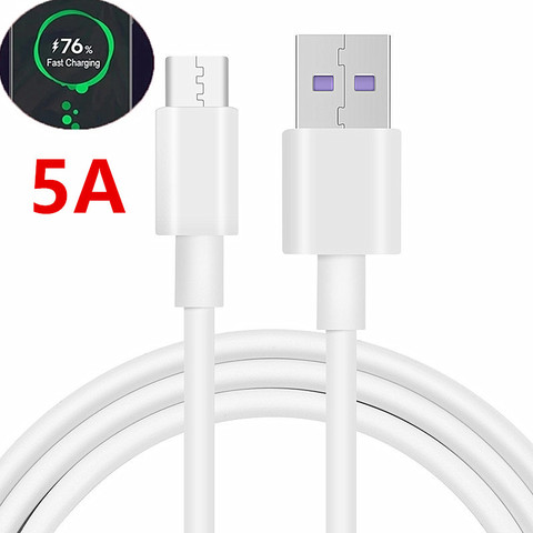 5A USB Type C Cable 0.25m 1m 2m Fast Charging Type-C Kable for Huawei P30 Pro P20 Mate 40 Pro Phone SuperCharge QC3.0 USBC Cabo ► Photo 1/6