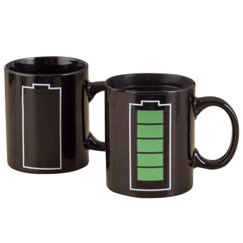 Battery Charging Heat Sensitive Color Changing Coffee Mug Funny Tea Mug - Add Hot Liquid and Watch Battery Turn to be Full ► Photo 1/4
