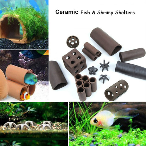 Shelters For Aquarium Ceramic Fish Shrimps Spawn Shelter Breed House Pottery Scorpion House Canister Simulation Stone Ornament ► Photo 1/6